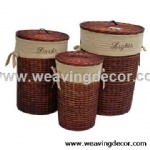 wicker laundry basket with lid